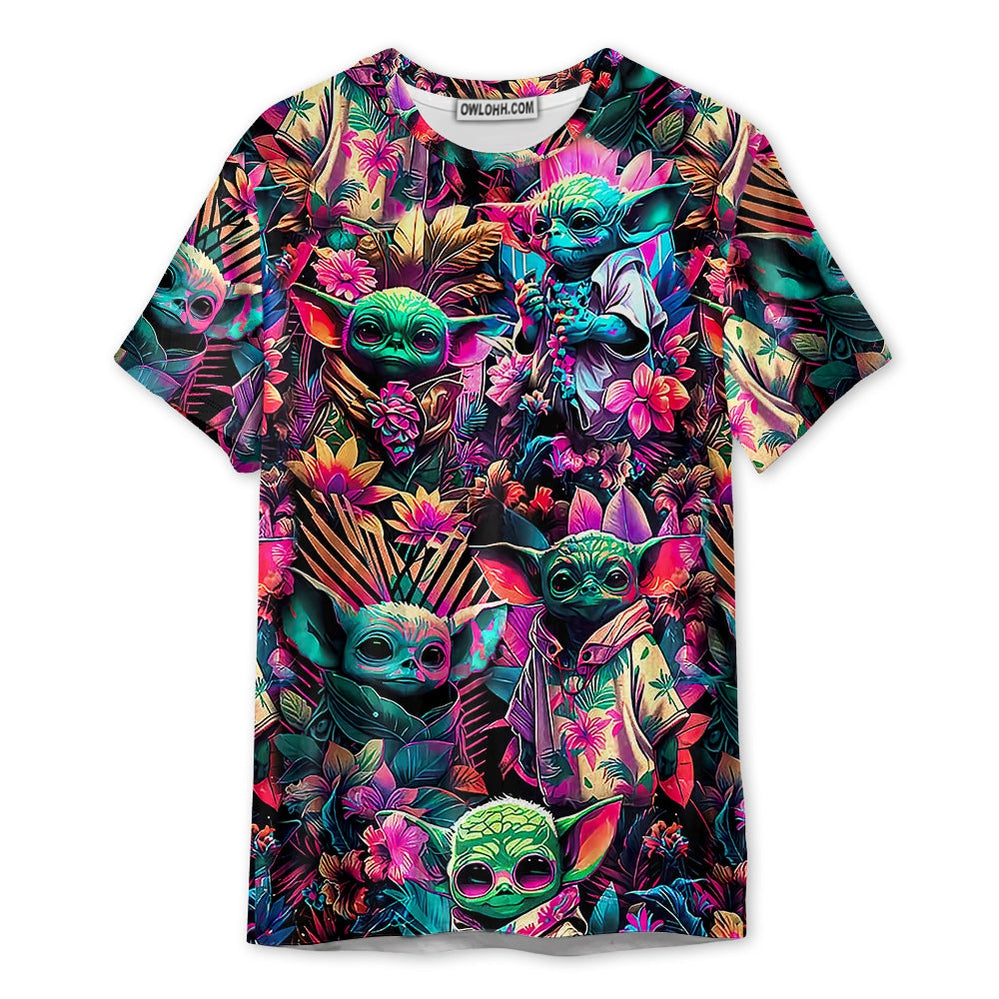 Star Wars Baby Yoda Synthwave Cool - Unisex 3D T-shirt - Chic Loom