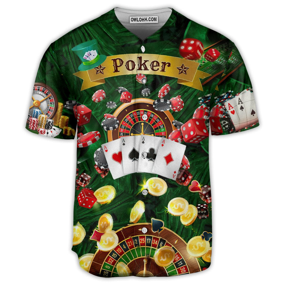 Poker Gambling Born To Play Poker Forced To Work - Baseball Jersey - Chic Loom