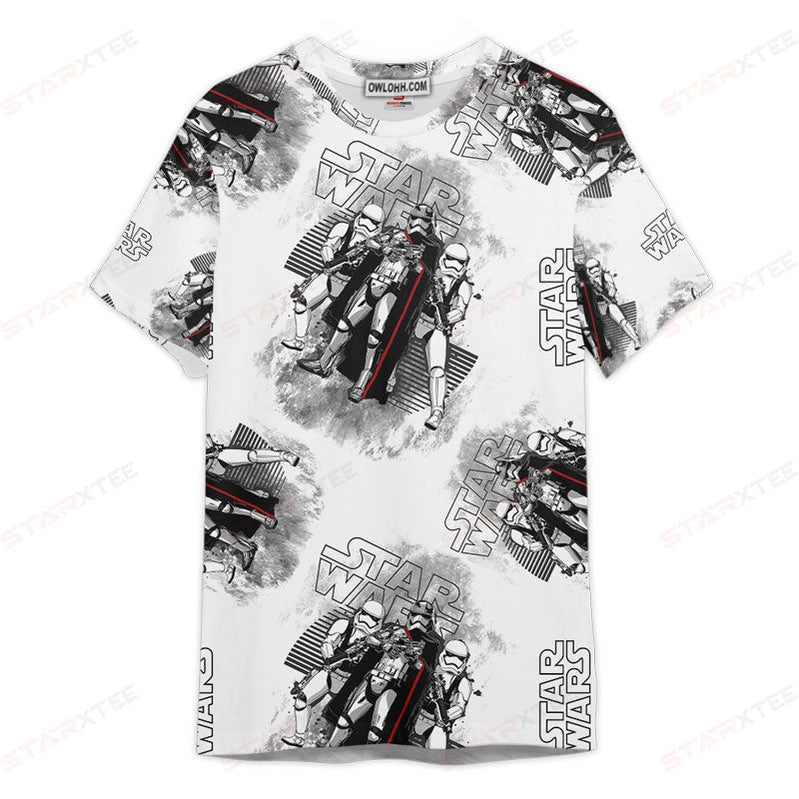 Star Wars Black White Red Gift For Fans Unisex 3D T-shirt - Chic Loom