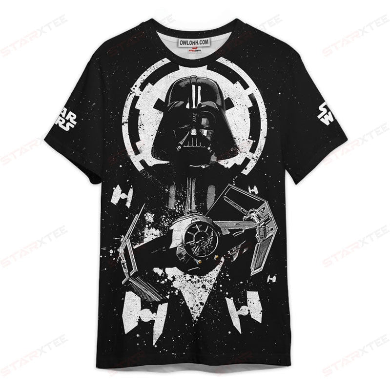 Star Wars Darth Vader Black and White Gift For Fans Unisex 3D T-shirt - Chic Loom