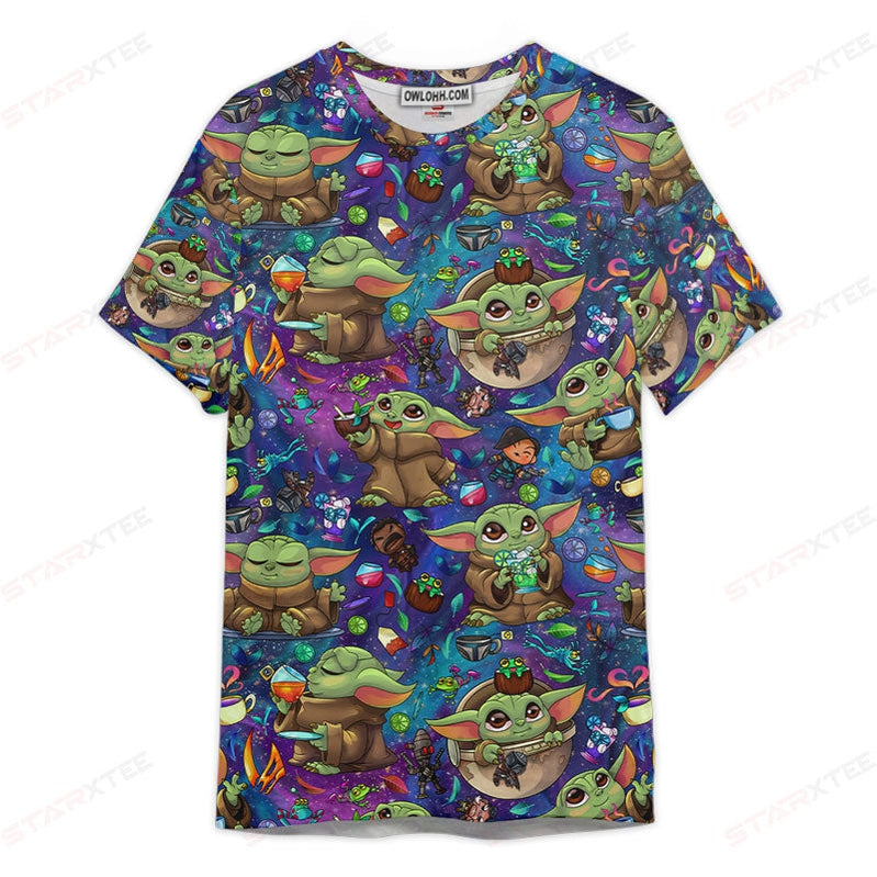 Star Wars Baby Yoda Cocktail Gift For Fans Unisex 3D T-shirt - Chic Loom