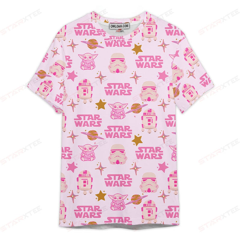 Star Wars Baby Yoda Space Pink Gift For Fans Unisex 3D T-shirt - Chic Loom