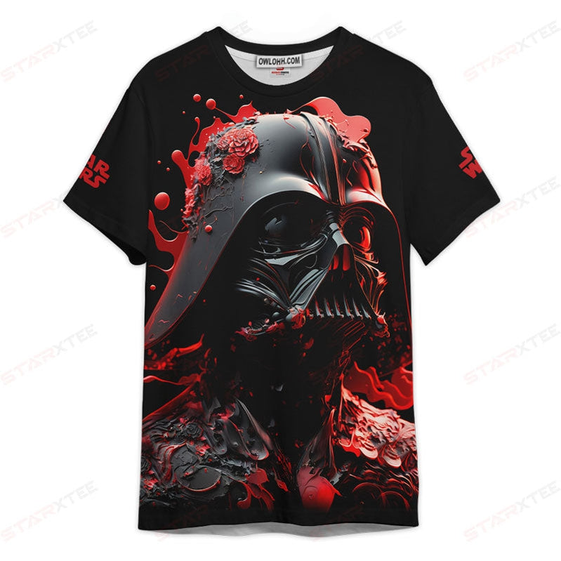 Star Wars Darth Vader Flower Red Gift For Fans Unisex 3D T-shirt - Chic Loom