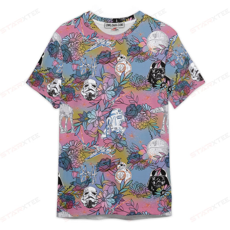 Star Wars Space Flower Colorful Gift For Fans Unisex 3D T-shirt - Chic Loom