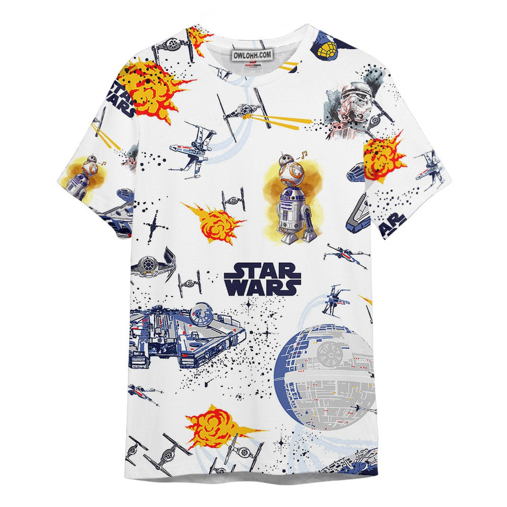 Star wars Pattern Galaxy Gift For Fans Unisex 3D T-shirt - Chic Loom