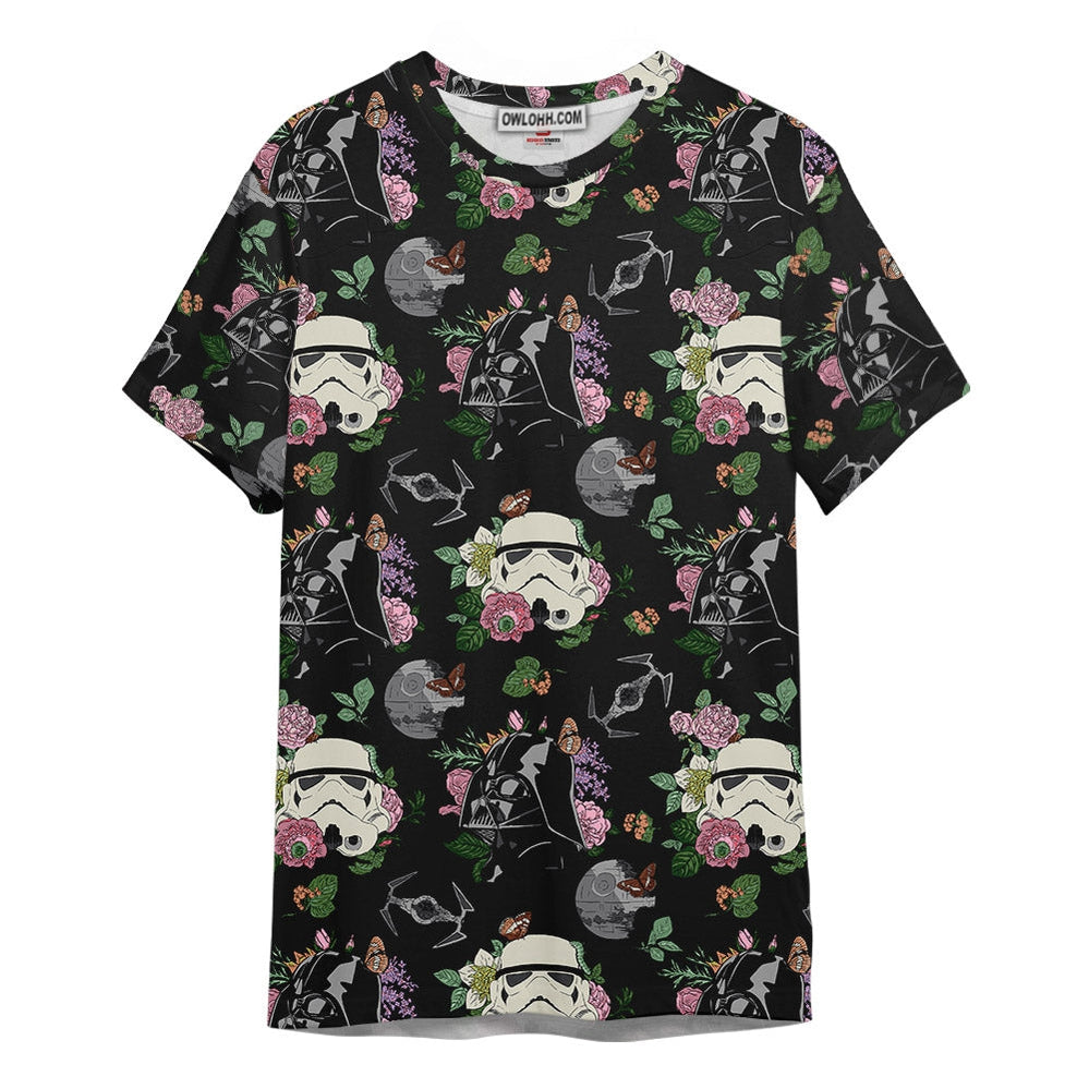 Star wars Pattern Flower Galaxy Gift For Fans Unisex 3D T-shirt - Chic Loom