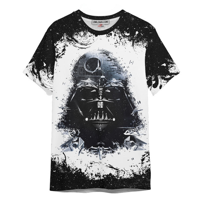 Star Wars Darth Vader Black & White Gift For Fans Unisex 3D T-shirt - Chic Loom