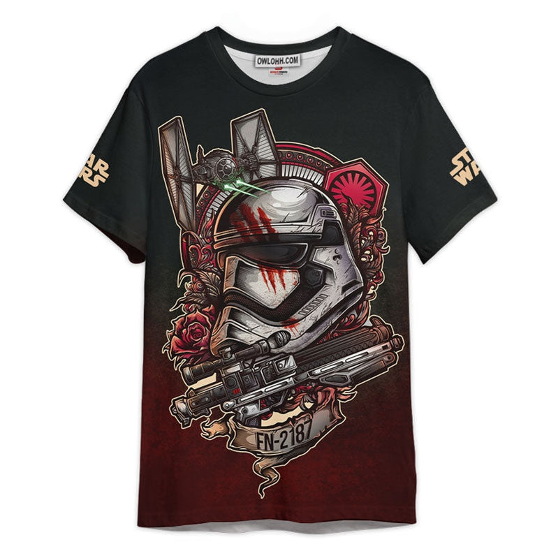 Star Wars FN-2187 Retro Flower Gift For Fans Unisex 3D T-shirt - Chic Loom