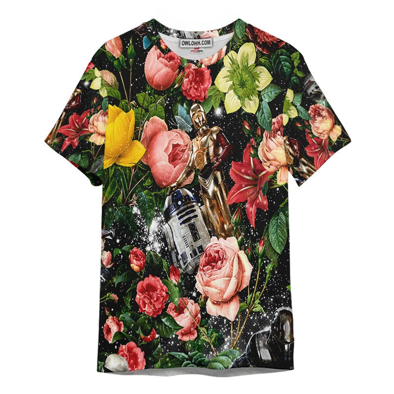 Star Wars Pattern Flower Gift For Fans Unisex 3D T-shirt - Chic Loom