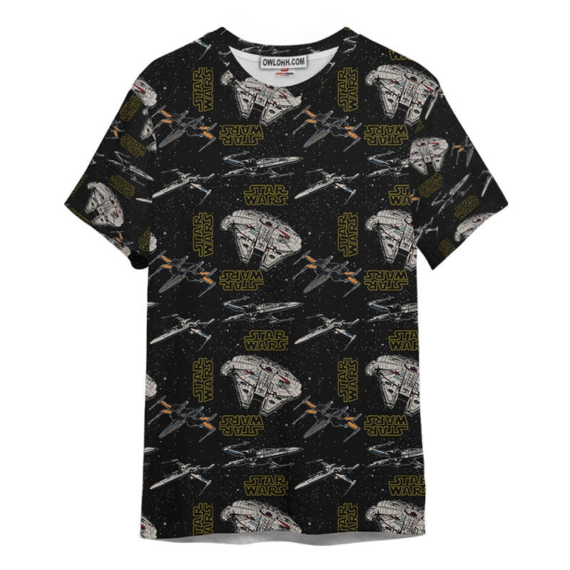 Star Wars Pattern Black Gift For Fans Unisex 3D T-shirt - Chic Loom