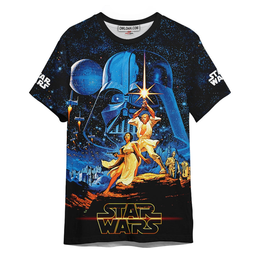 Star Wars Classic Galaxy Blue Gift For Fans Unisex 3D T-shirt - Chic Loom