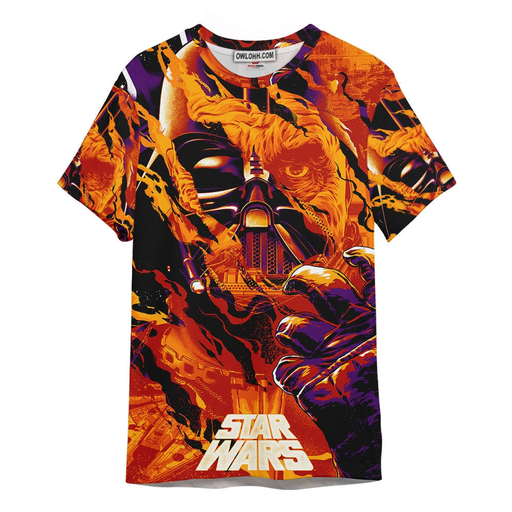 Star Wars Darth Vader Fire Gift For Fans Unisex 3D T-shirt - Chic Loom