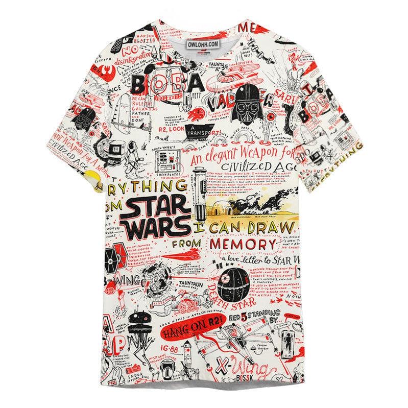 Star Wars I Can Draw From Memory Gift For Fans Unisex 3D T-shirt - Chic Loom