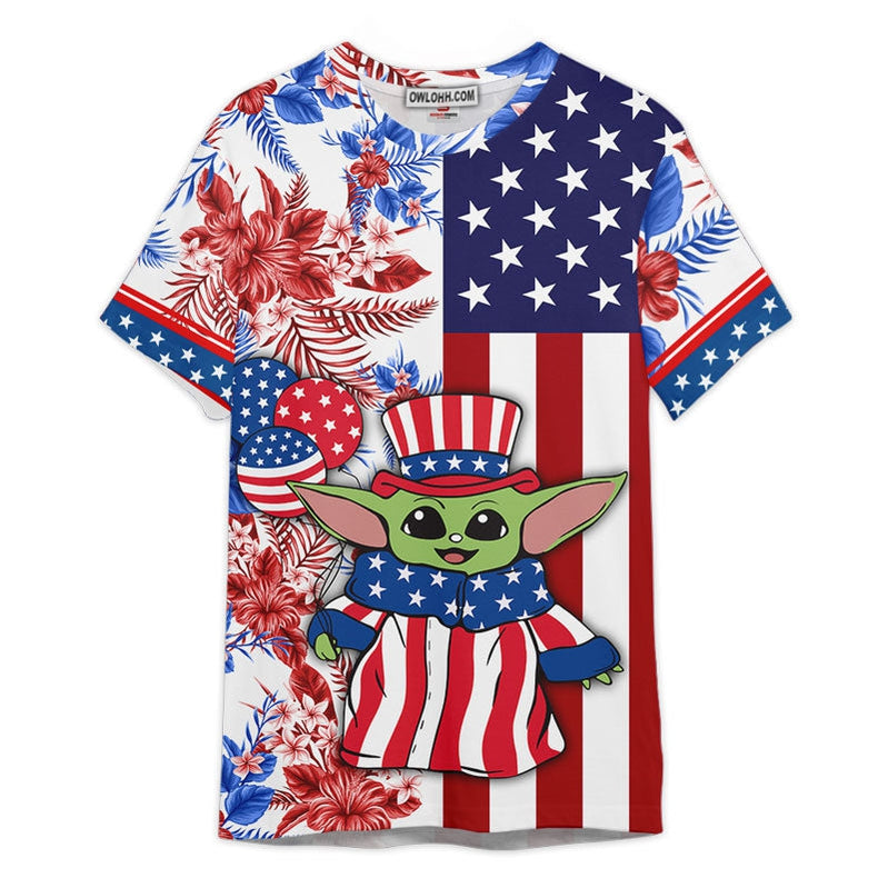 Star Wars Baby Yoda Independence Day Gift For Fans Unisex 3D T-shirt - Chic Loom