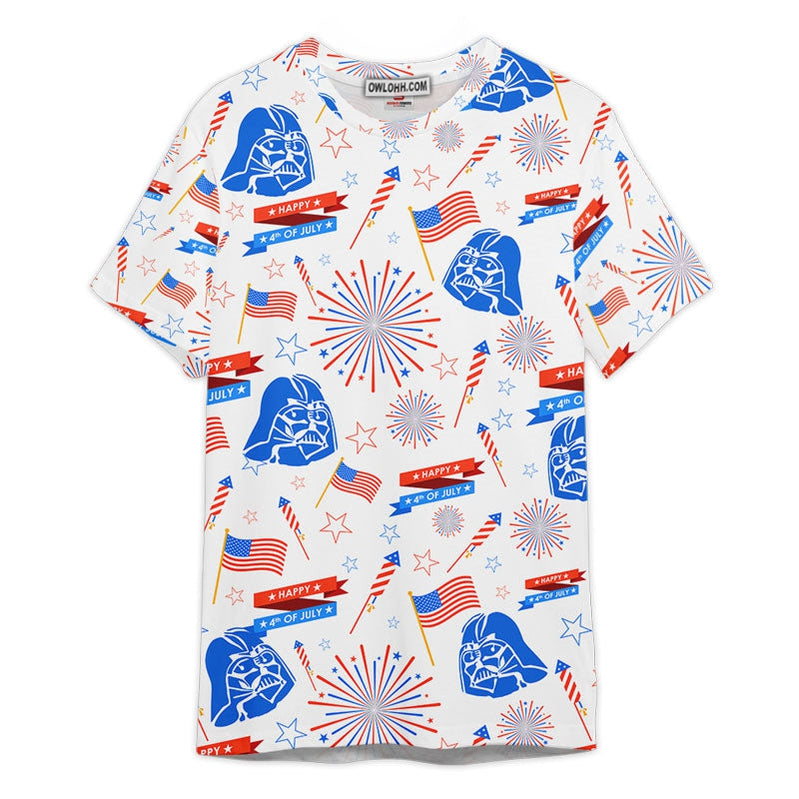 Star Wars Darth Vader Happy 4th of July Gift For Fans Unisex 3D T-shirt - Chic Loom