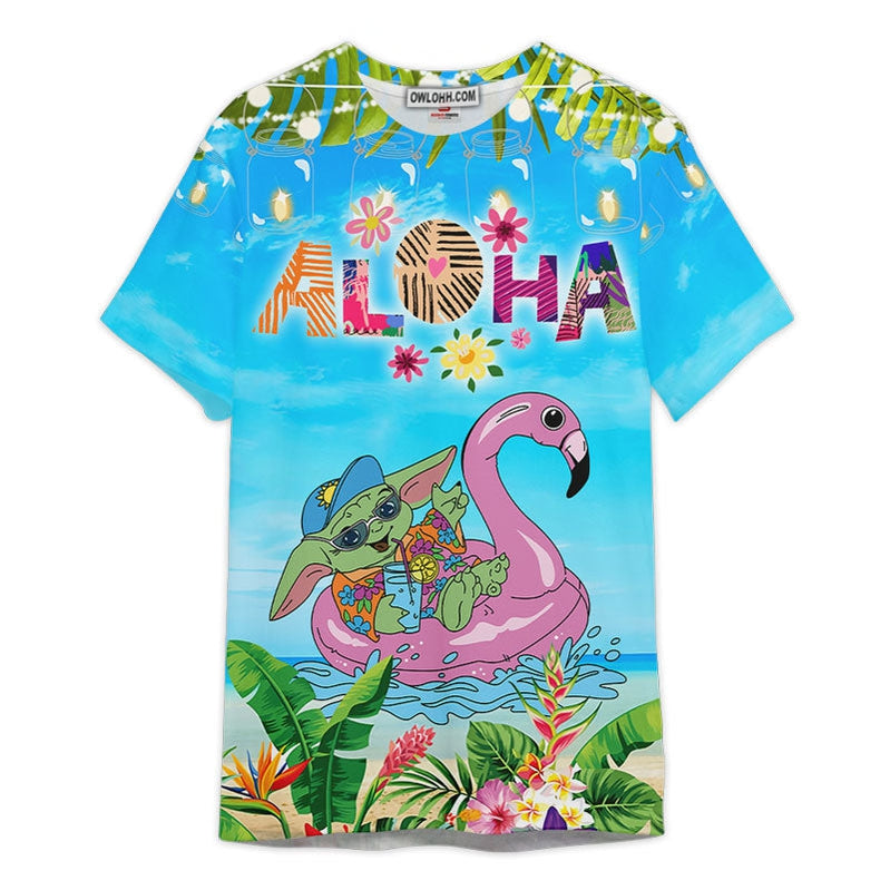 Star Wars Baby Yoda Aloha Summer Gift For Fans Unisex 3D T-shirt - Chic Loom