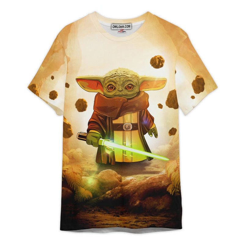 Star Wars Baby Yoda Build A Lightsaber Gift For Fans Unisex 3D T-shirt - Chic Loom