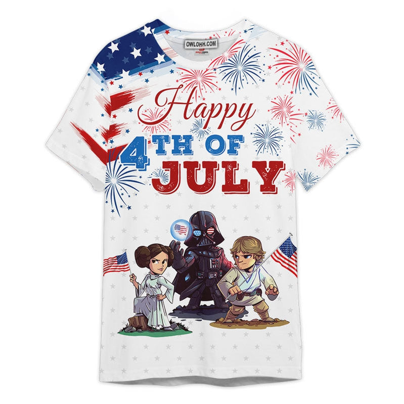 Star Wars Happy 4th Of July Gift For Fans Unisex 3D T-shirt - Chic Loom