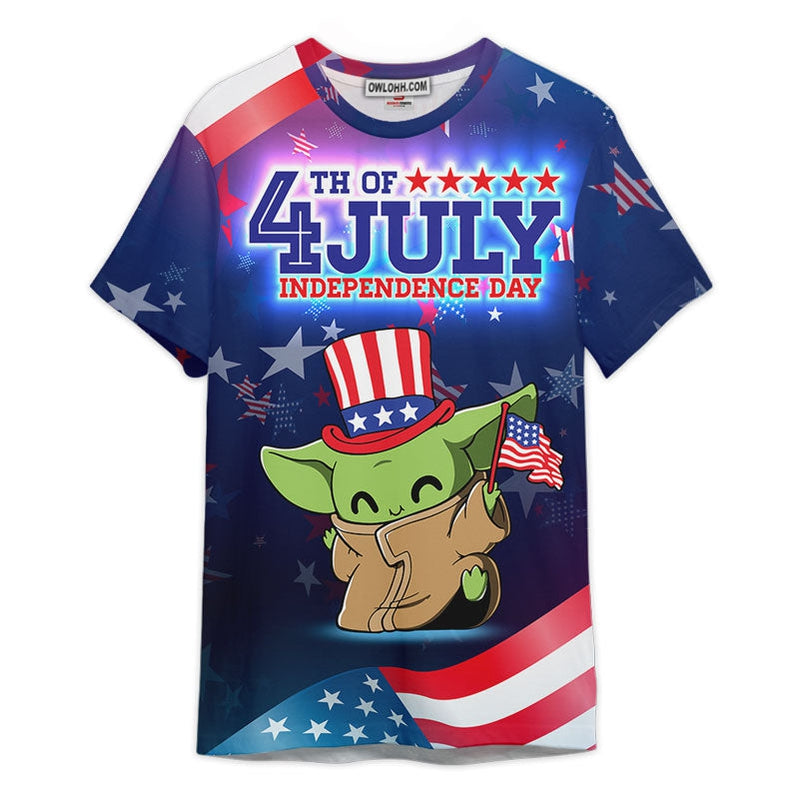 Star Wars Baby Yoda Happy 4th Of July Gift For Fans Unisex 3D T-shirt - Chic Loom