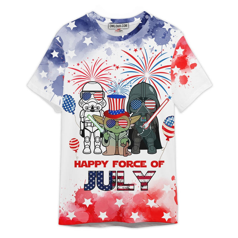 Star Wars Happy Force Of July Gift For Fans Unisex 3D T-shirt - Chic Loom