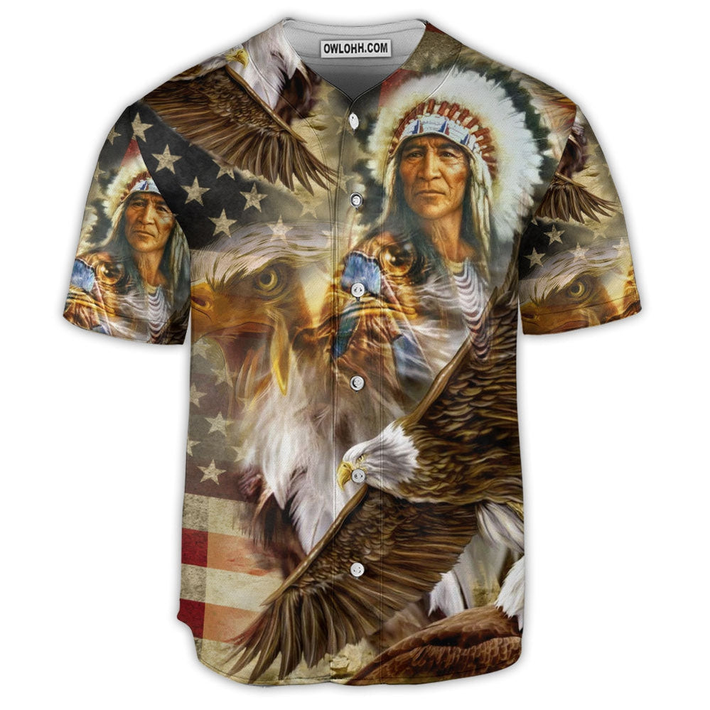 Native American Wolf Art - Baseball Jersey  - Chic Loom