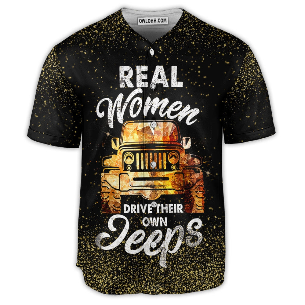 Jeep Real Women Drive Their Own Jeeps - Baseball Jersey  - Chic Loom