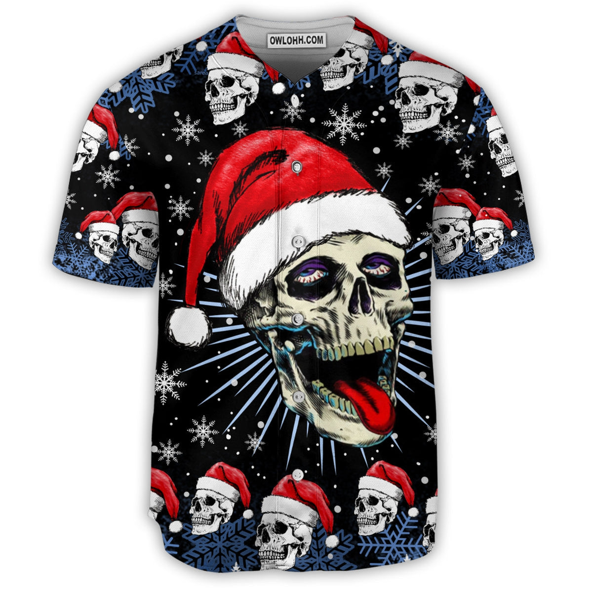 Skull Christmas On The Naughty Listand I Regret Nothing - Baseball Jersey - Chic Loom