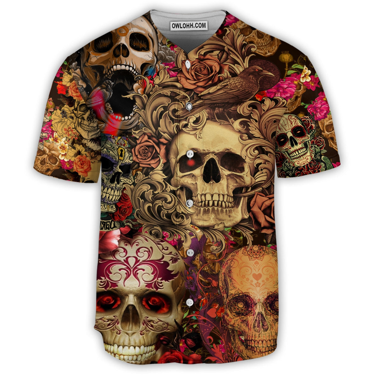 Skull Day Of The Dead - Baseball Jersey - Chic Loom