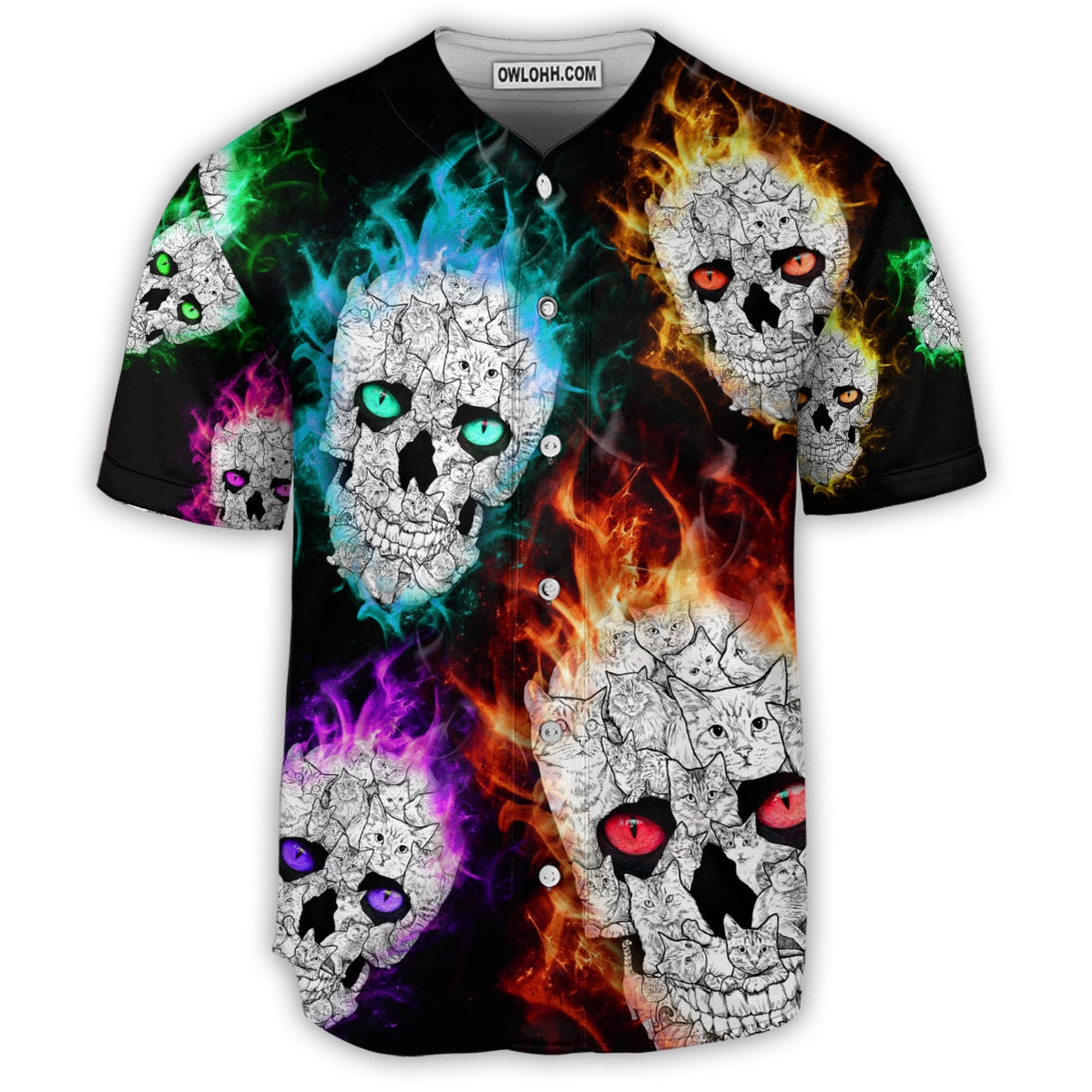 Skull Color Smile Say Hi - Baseball Jersey - Chic Loom