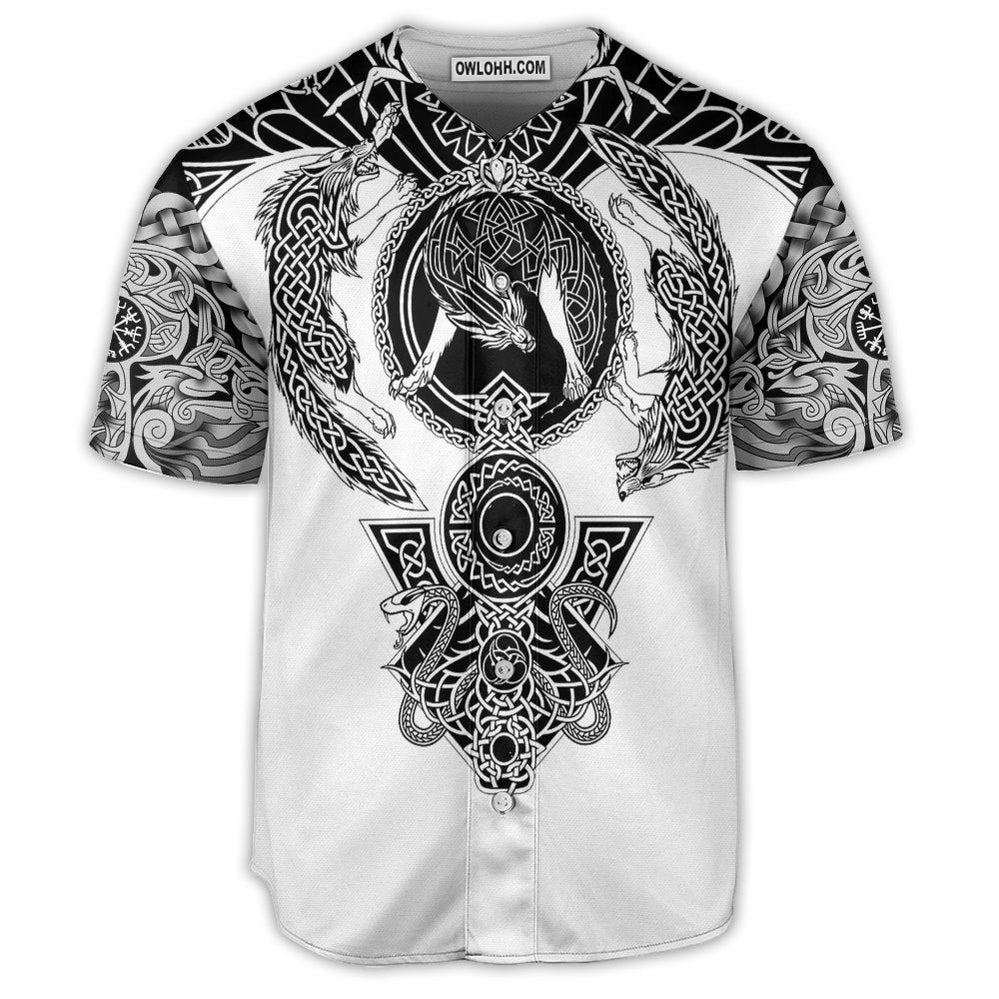 Viking Warrior Blood Black And White - Baseball Jersey  - Chic Loom