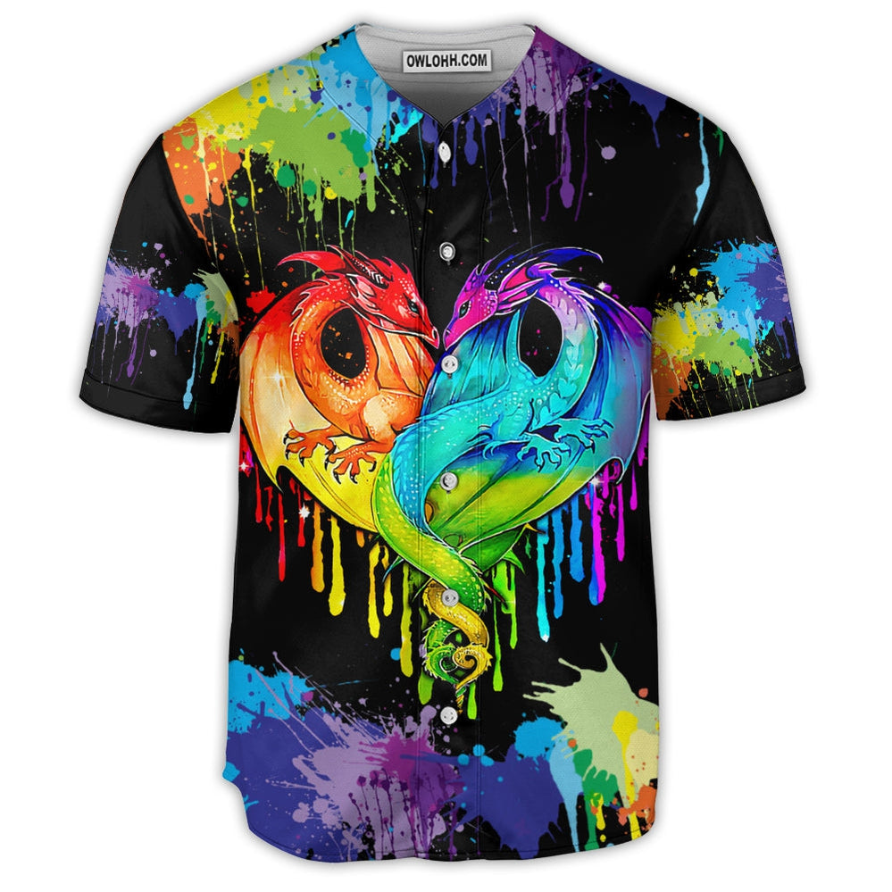Dragon LGBT Pride Dragon Colorful - Baseball Jersey  - Chic Loom