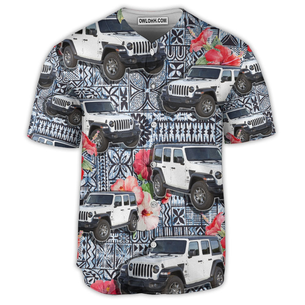 Jeep Flower Tropical Vibe - Baseball Jersey  - Chic Loom