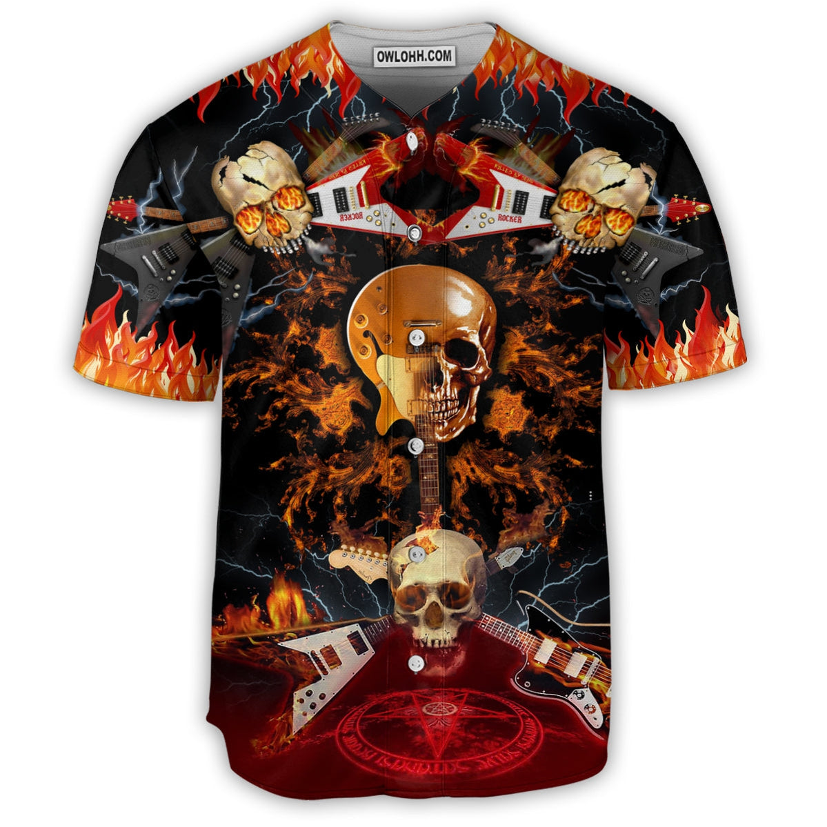 Skull Rock N Roll - Baseball Jersey - Chic Loom