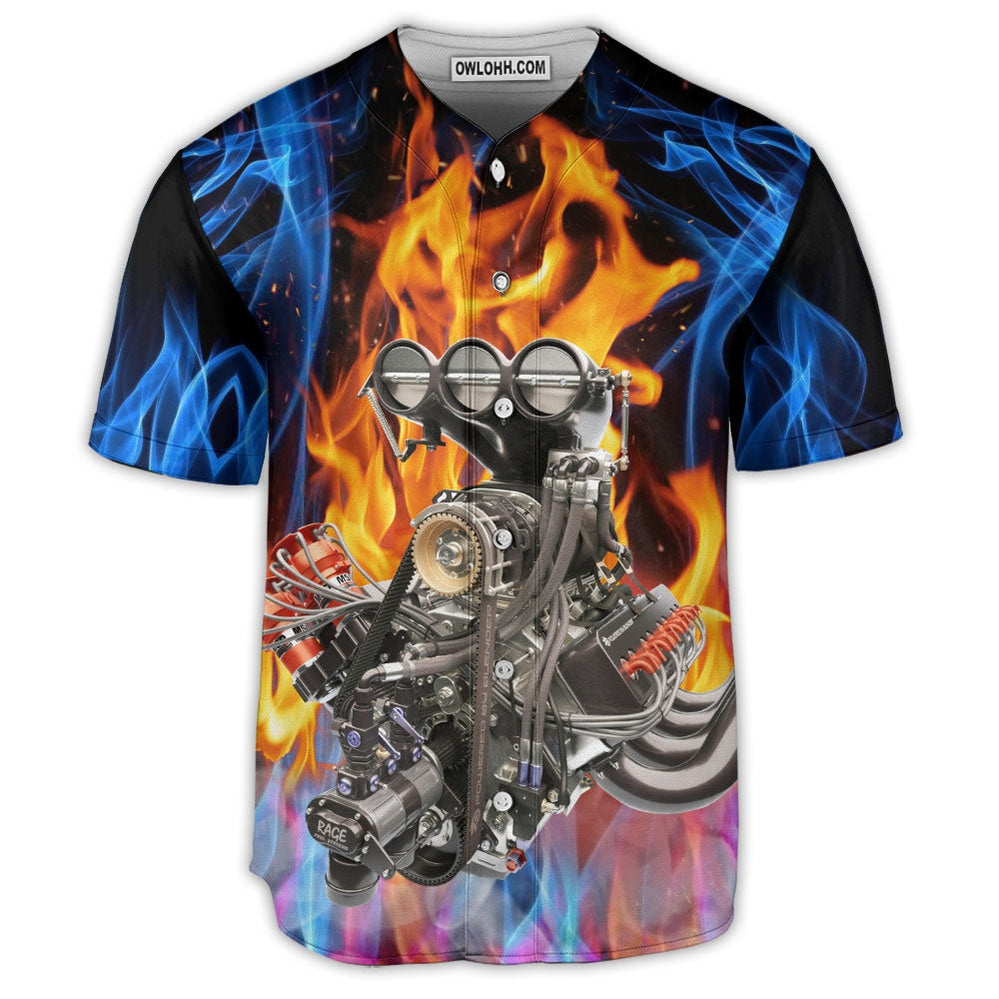 Hot Rod Energy Blue And Red Flame - Baseball Jersey  - Chic Loom