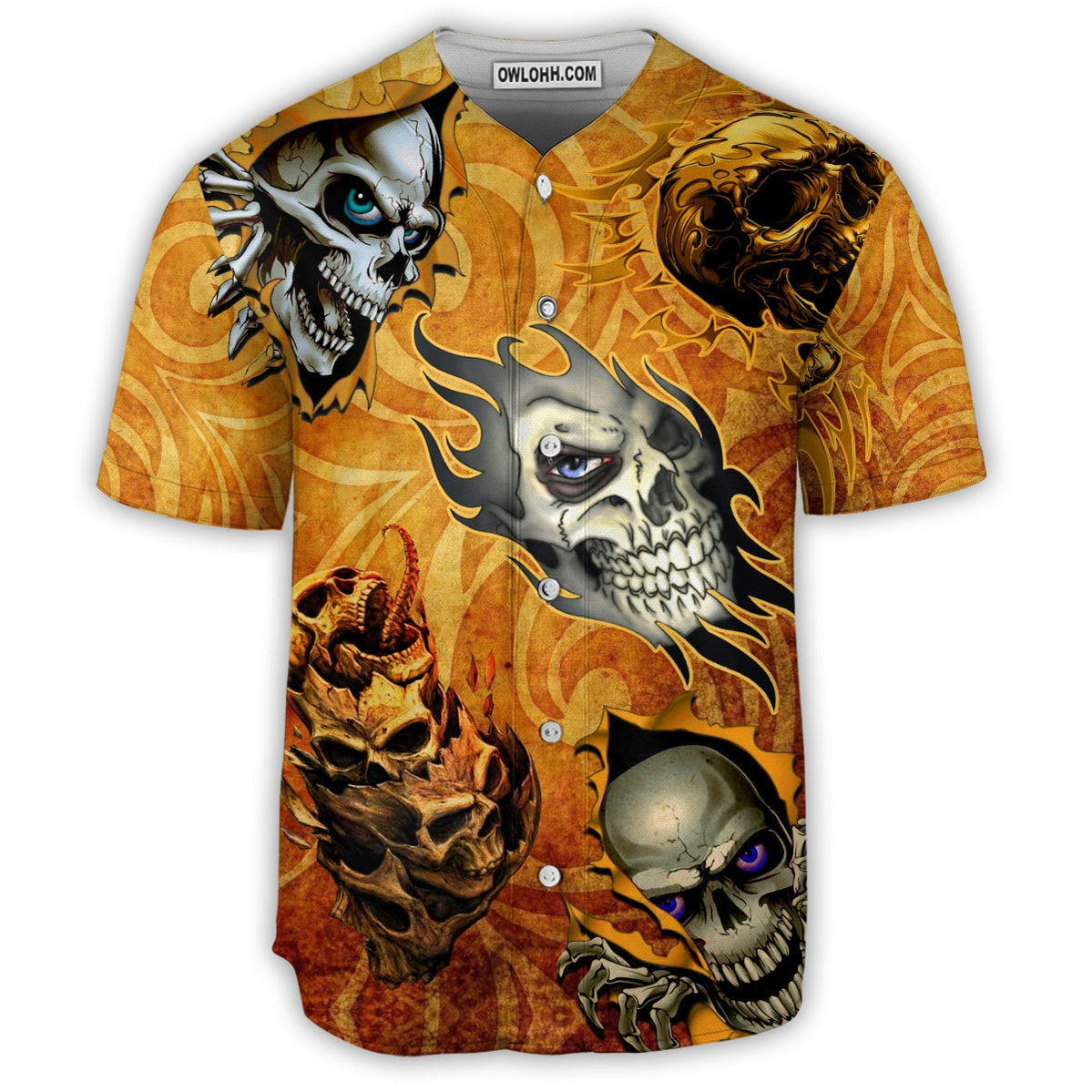 Skull And Fire My Style - Baseball Jersey - Chic Loom