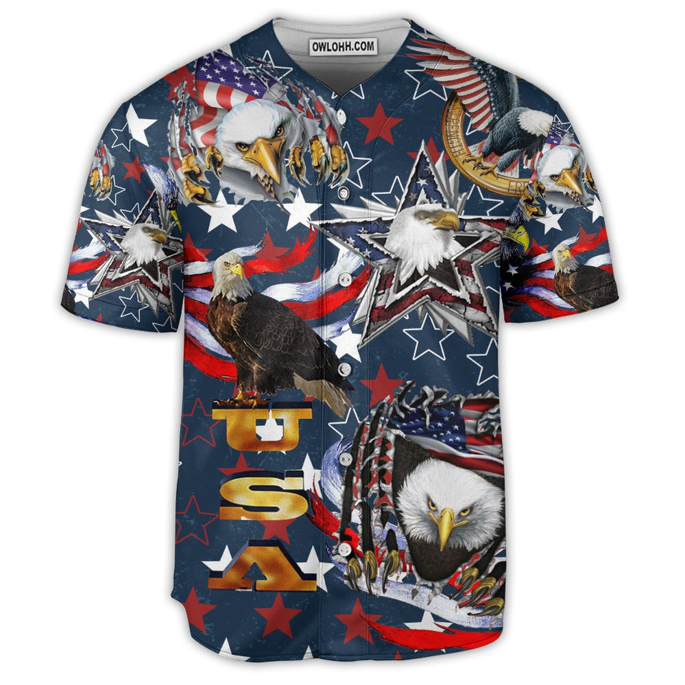 America Love Eagle Freedom Happy - Baseball Jersey  - Chic Loom