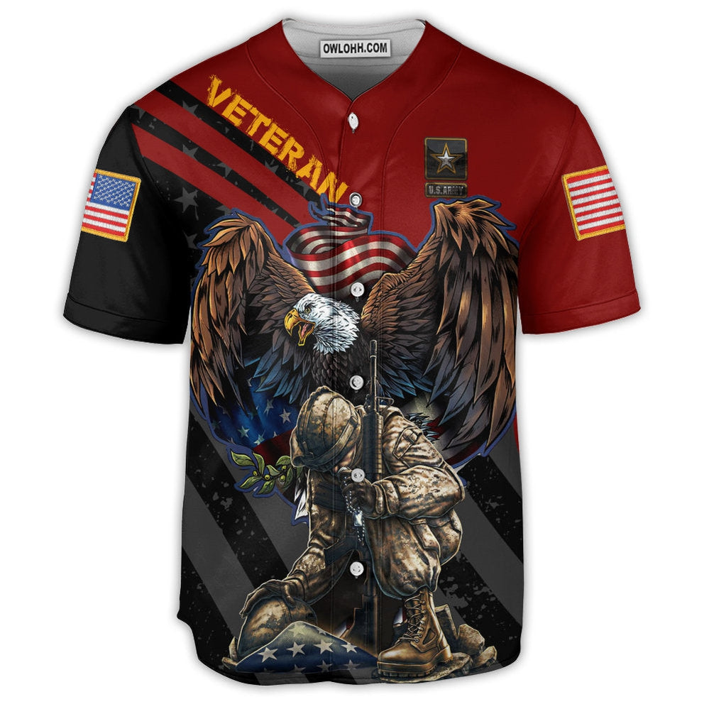 Veteran Army Never Forget Memory Red Style - Baseball Jersey  - Chic Loom