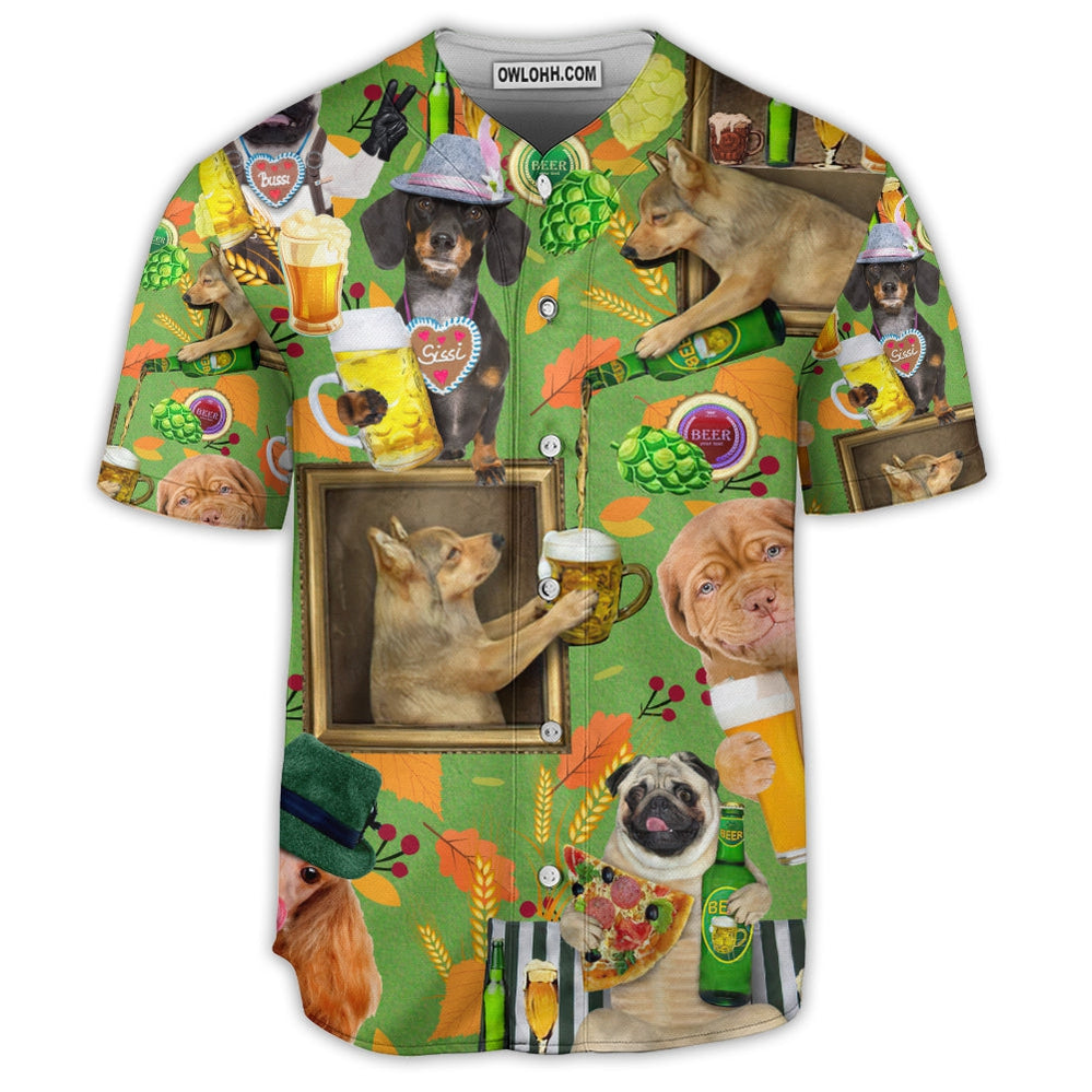Beer Dog Loves Beer Every Day - Baseball Jersey  - Chic Loom