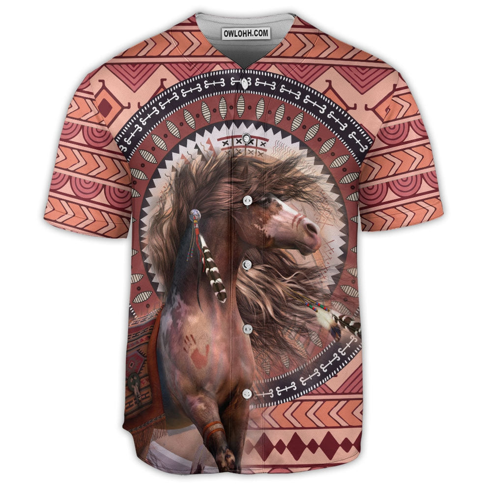 Native American Horse Dreamcatcher Art - Baseball Jersey  - Chic Loom