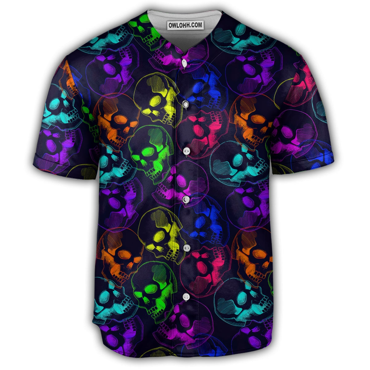 Skull Neon Cool - Baseball Jersey - Chic Loom