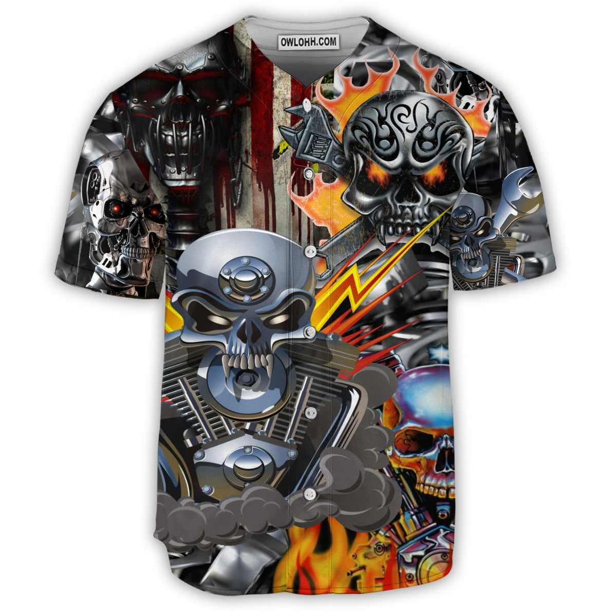 Skull Don't Fix Me Skull - Baseball Jersey - Chic Loom