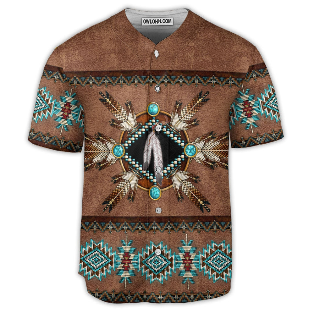 Native American With Leather Style - Baseball Jersey  - Chic Loom