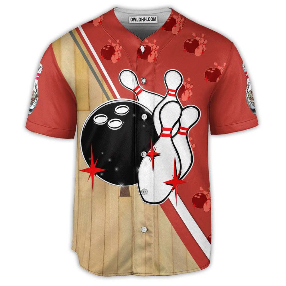 Bowling Awesome Ball Skull - Baseball Jersey  - Chic Loom