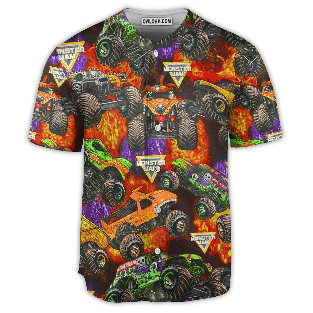 Truck Packed Monster Style Trucks - Baseball Jersey  - Chic Loom