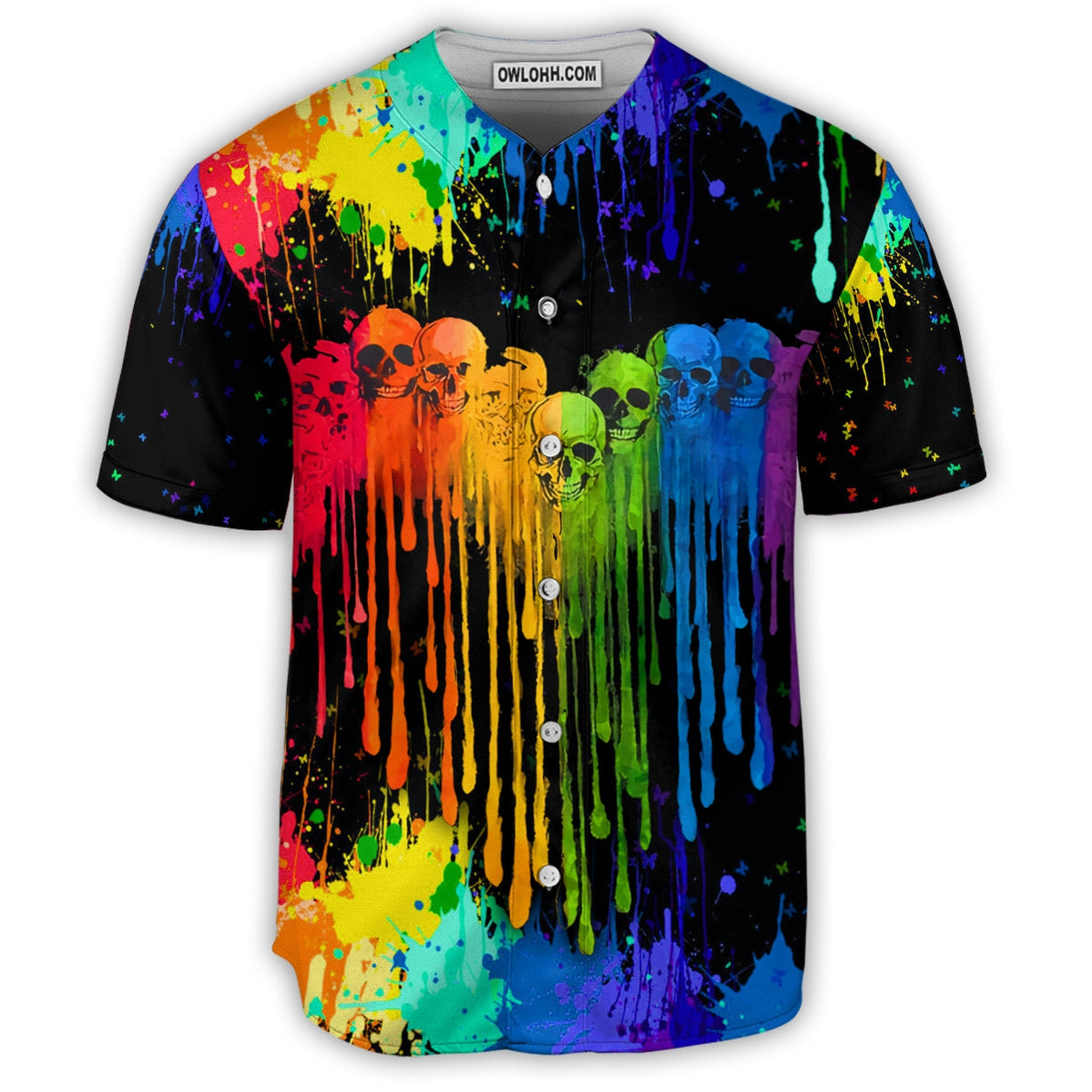 LGBT Skull Heart Skull Style - Baseball Jersey - Chic Loom