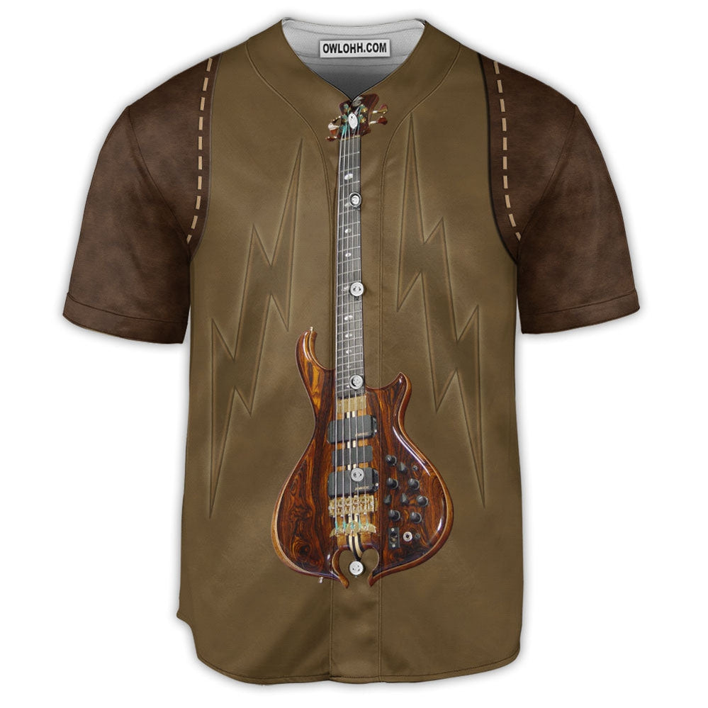 Guitar Music Rock Leather Style - Baseball Jersey  - Chic Loom