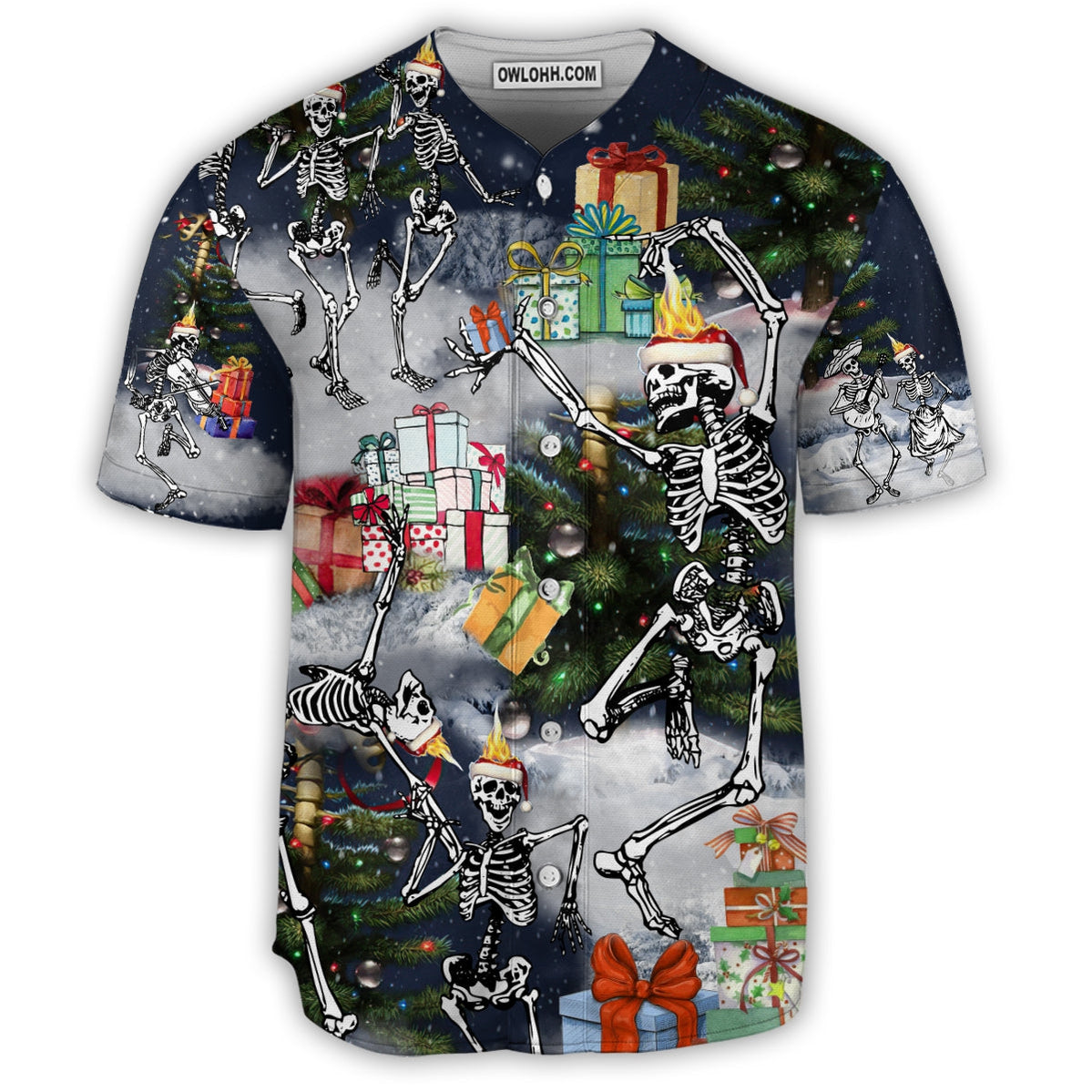 Skull Dancing With Christmas - Baseball Jersey - Chic Loom