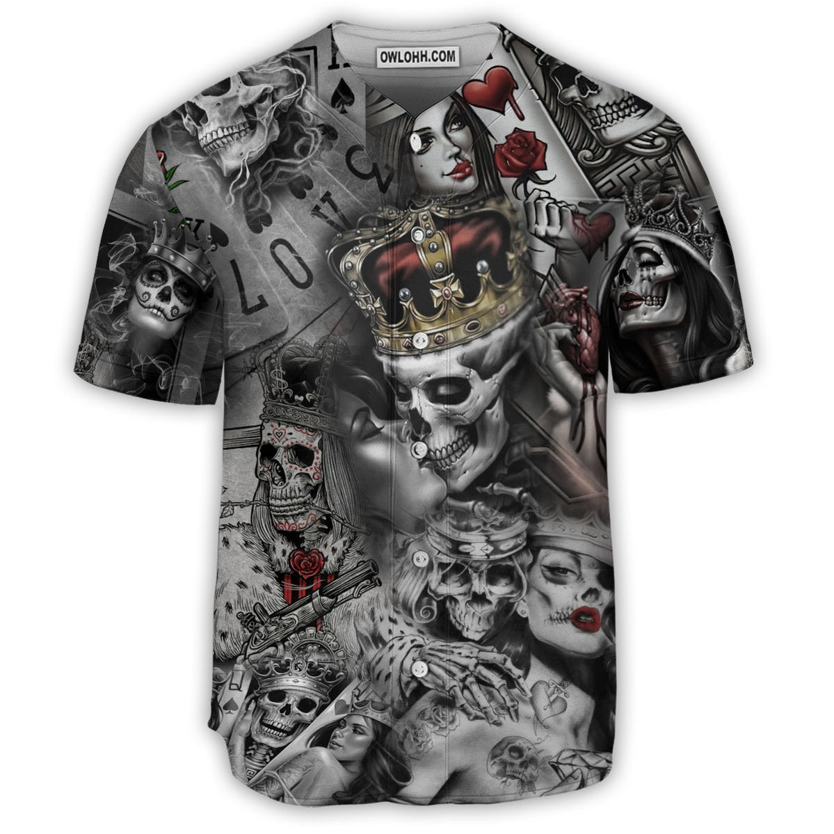 Skull Love Is Blind Poker - Baseball Jersey - Chic Loom