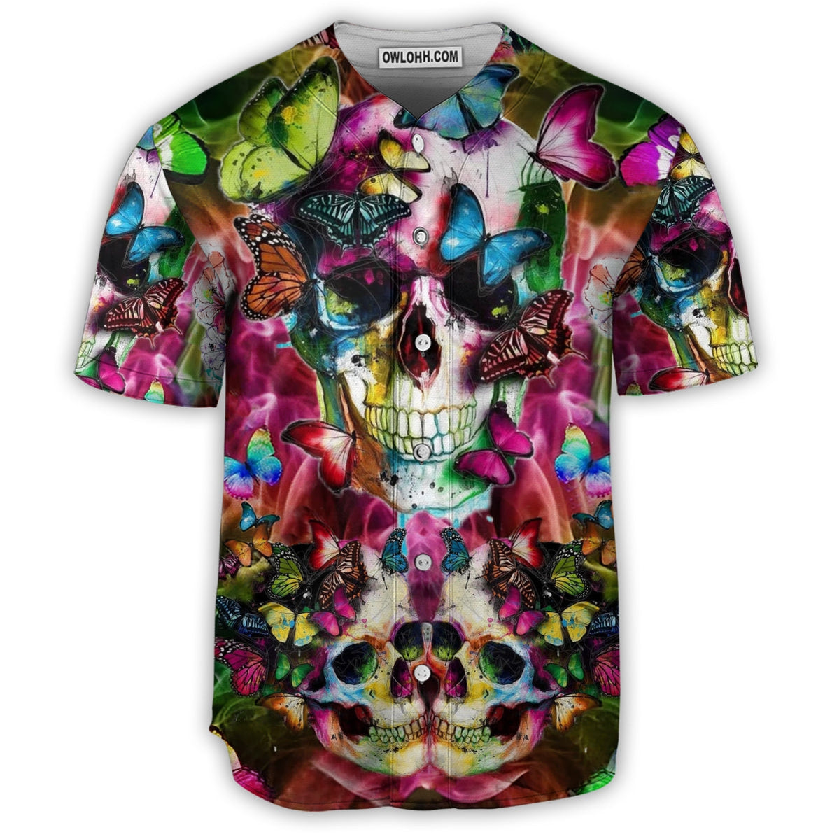 Skull Love Butterfly - Baseball Jersey - Chic Loom
