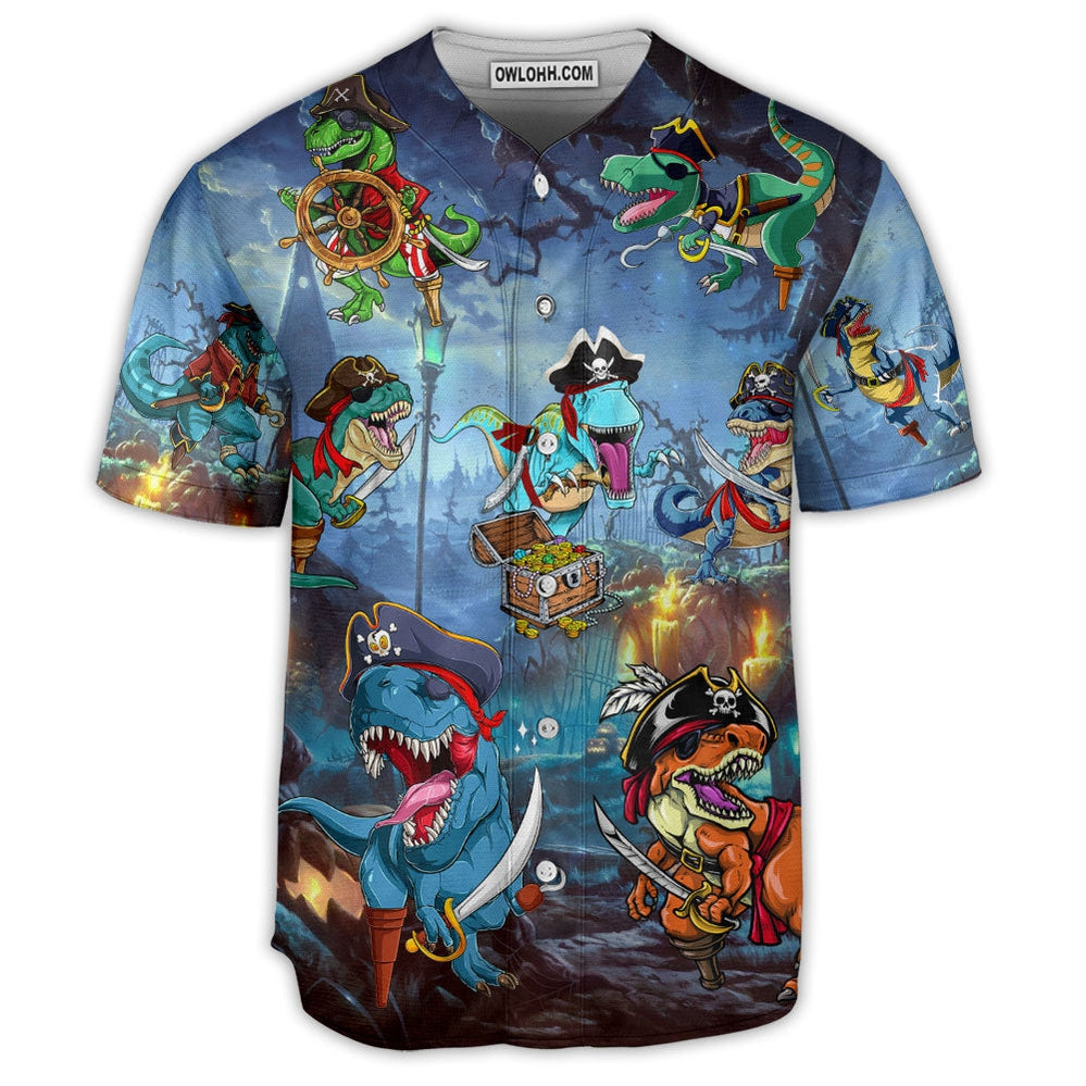 Halloween Pirate Dinosaur Scary - Baseball Jersey